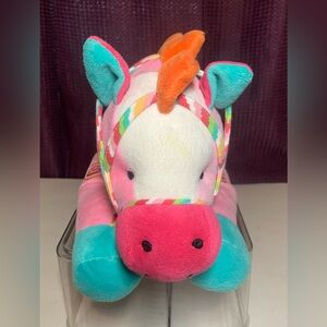 Maison Chic Pink Pony Pastel Floral Embroidered 20” Pony Plush.    1675